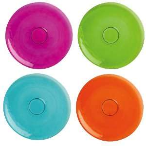   Glass Plate 10.5 Blue, Green, Orange, Pink 4 Asst