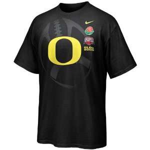  Nike Oregon Ducks Black 2010 Rose Bowl Bound T shirt 