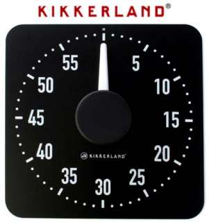 XL Magnetic Dial Rotary Kitchen Timer Black Kikkerland 0612615033474 