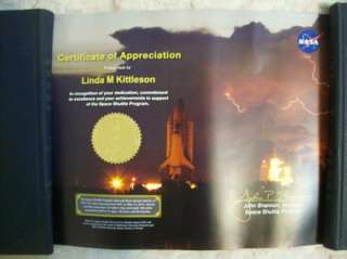 NASA Flown Seal Space Shuttle Certificate Appreciation STS 132 