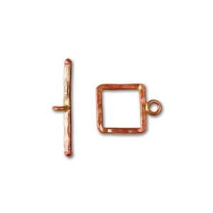  Small Copper Hammered Square Toggle Clasp Arts, Crafts 