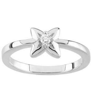  18K White Gold Diamond Promise Ring   0.05 Ct. Jewelry