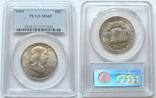 Jetproofs™ proudly offers this 1951 Franklin Half PCGS MS65 