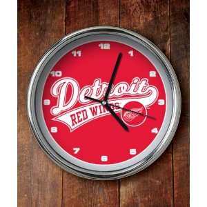  Detroit Red Wings 12 Chrome Clock