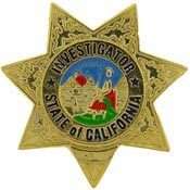 STATE OF CALIFORNIA INVESTIGATOR POLICE LAPEL BADGE PIN  