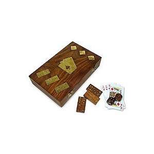 Wood box and game set, Triple Choice 