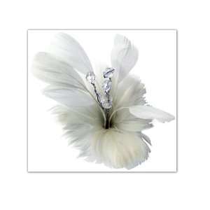  Laliberi Pin & Clip Flower Feather Bloom White By The Each 