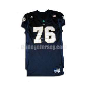  Navy No. 76 Game Used Notre Dame Adidas Football Jersey 