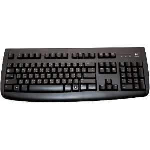  LogiTech 250 USB/PS2 Black Computer Keyboard Russian Cyrillic 