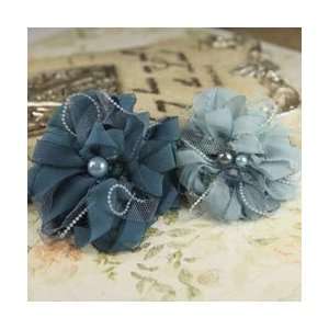 Prima Flowers GatsBy Tulle Flower With Beads 2/Pkg Bay; 3 Items/Order 
