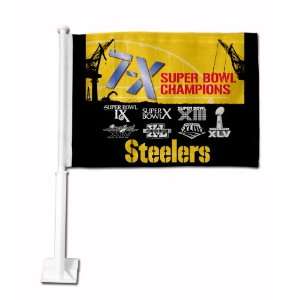 NFL Pittsburgh Steelers 2010 7X Super Bowl Champions Car Flag  
