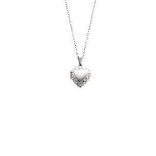 Sterling Silver Satin Finish Heart Locket, 18 Jewelry 