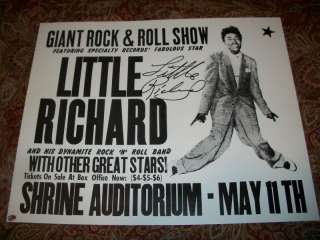 Little Richard Signed Poster + COA Early Rock And Roll  