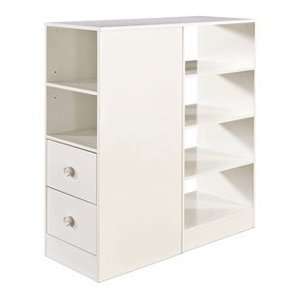  Logik Contemporary Twin Loft Bed Storage Unit in Pure White 