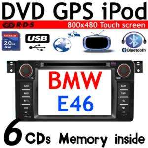 BMW E46 800 x 480 DVD Player GPS Navigation BT TV USB  