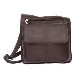  Chocolate Piel Leather Slim Line Sling Mail Bag