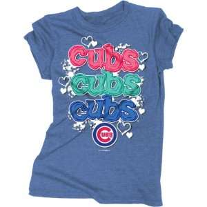   Cubs Royal Blue Girls Tri Blend Crewneck T Shirt