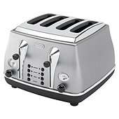 DeLonghi CTO4003 Icona 4 Slice Toaster   Silver