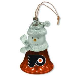Pack of 3 NHL Philadelphia Flyers Snowman Bell Christmas Ornaments 2.5 