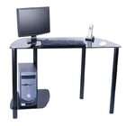 Tier One Design Black Glass Computer Desk with Tower Stand by Tier One 