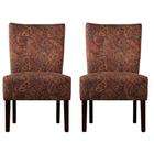  Duet Emma Paisley Upholstered Armless Chairs (Set of 2)