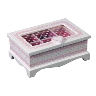 Mele & Co. Wooden Hearts & Polka Dots Jewelry Box 00716S10M by Mele 