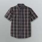 Basic Editions Mens Plaid Short Sleeve Shirt