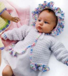 Baby Dresses Bonnets Crochet Patterns Book Booties Bibs Its a Little 