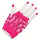   Novelties Inc 80s Neon Pink Short Fishnet Adult Gloves / Pink   Size