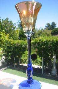    Beautiful Vintage RICK STRINI ART GLASS WINE GOBLET9 1/2 signed