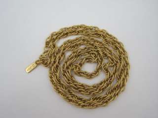 Vintage Monet Gold Tone Rope Twist Strand Necklace 27  