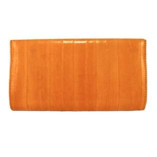 Eelskin Eel Ectricity Clutch   Color Orange  Latico Leathers Clothing 