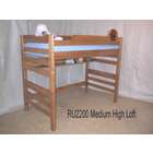 Riddle Manufacturing Medium Height Twin Loft Bunk Bed Natural Lacquer
