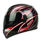   Black Red Dual Visor Motorcycle Full Face Helmet DOT APPROVED ~ S