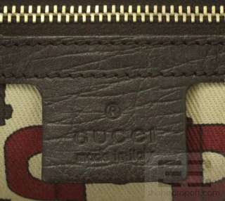 Gucci Brown Monogram Canvas & Web Stripe Jolicoeur Medium Tote Bag 