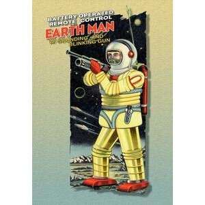 Paper poster printed on 20 x 30 stock. Battery Operated Earth Man 
