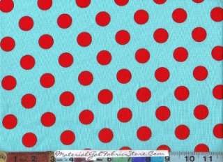 Michael Miller Fabric ~ Aqua Blue Red White 6yd 3pc group~ too cute 