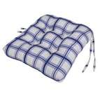 ellis curtain large scale plaid cushioned chair pad in blue