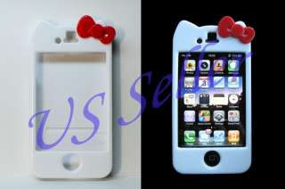 Hello Kitty White Hard Case Cover w/ Screen Protector For iPhone 4 4S 