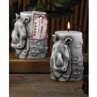   Furnishings Pack of 4 Unscented Gray Sculpted Elephant Pillar Candles