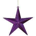   Purple Matte with Alternating Glitter Christmas Star Ornament 6
