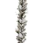   10 Snowy Pre Decorated Artificial Christmas Garland   Unlit