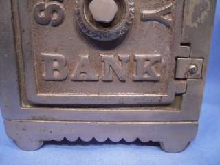 Original Late 1800s Cast Iron Security Bank Safe Stll Bank 6 1/4 No 