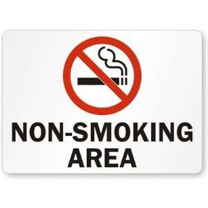  Non Smoking Area (with symbol) Plastic Sign, 14 x 10 