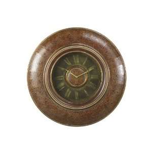  Round Wall Clock Antique Style in Distressed Auburn Finish 