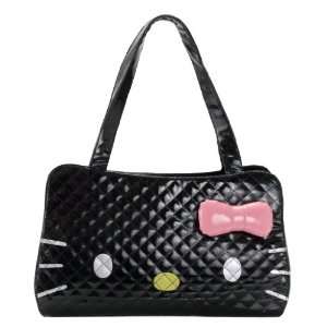  Hello Kitty Quilted Face Faux Leather Tote Hand Bag Purse 