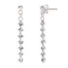 Sterling Creations Crystal 7 Stone Stick Earrings in Sterling Silver