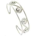 Sabrina Silver Sterling Silver Wire Cuff Bangle Bracelet with S 