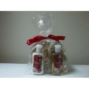   Gift Set, Containing Lotion, Shower Gel, and Poof 