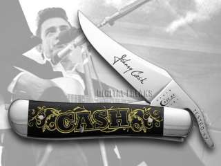 CASE XX Johnny Cash Black Delrin Russlock Pocket Knives  